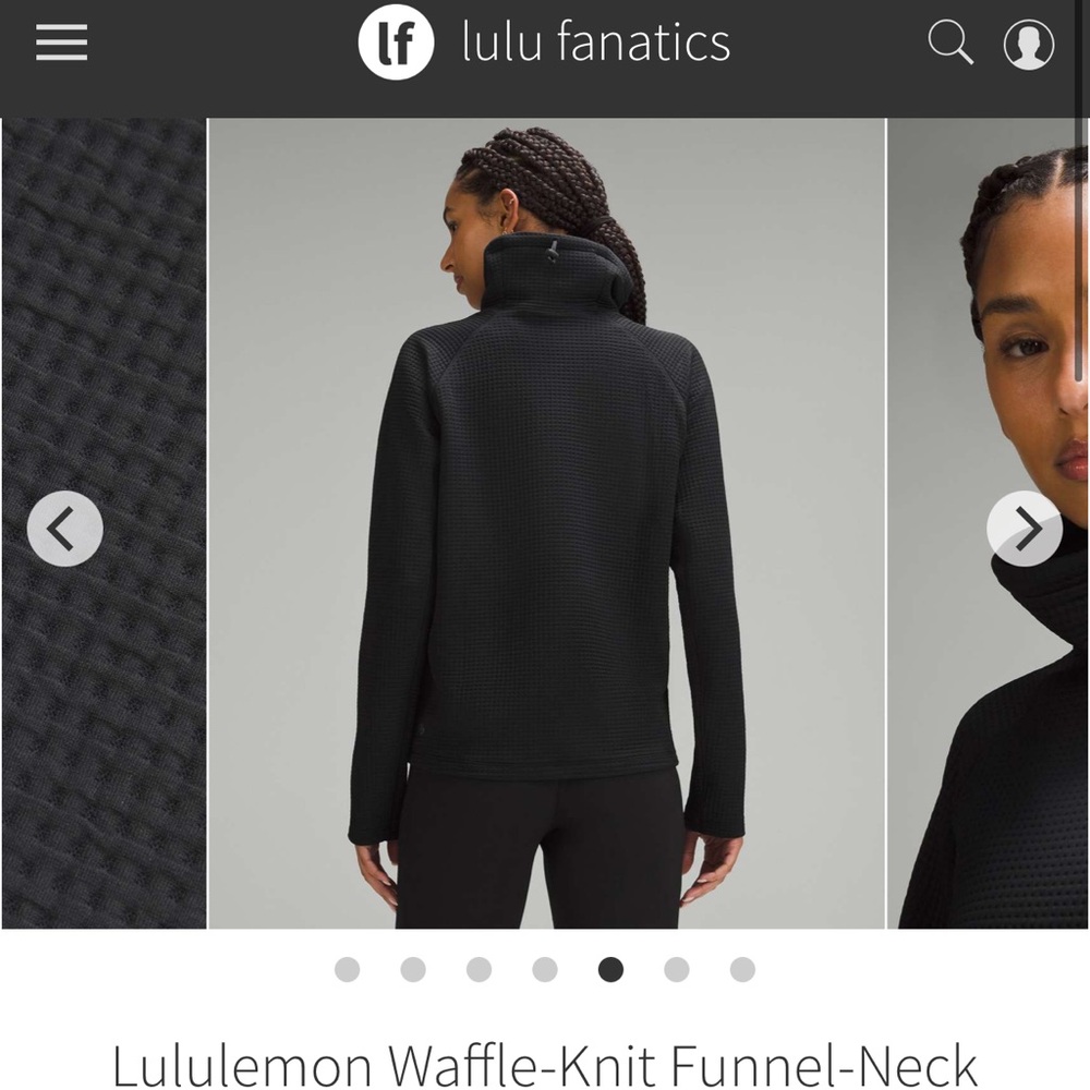 Lululemon Waffle-Knit Funnel-Neck Long-Sleeve Shirt Black NWT size 4